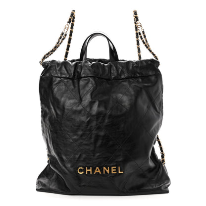 Chanel Shiny Calfskin Quilted Chanel 22 Backpack Black 1 of 10