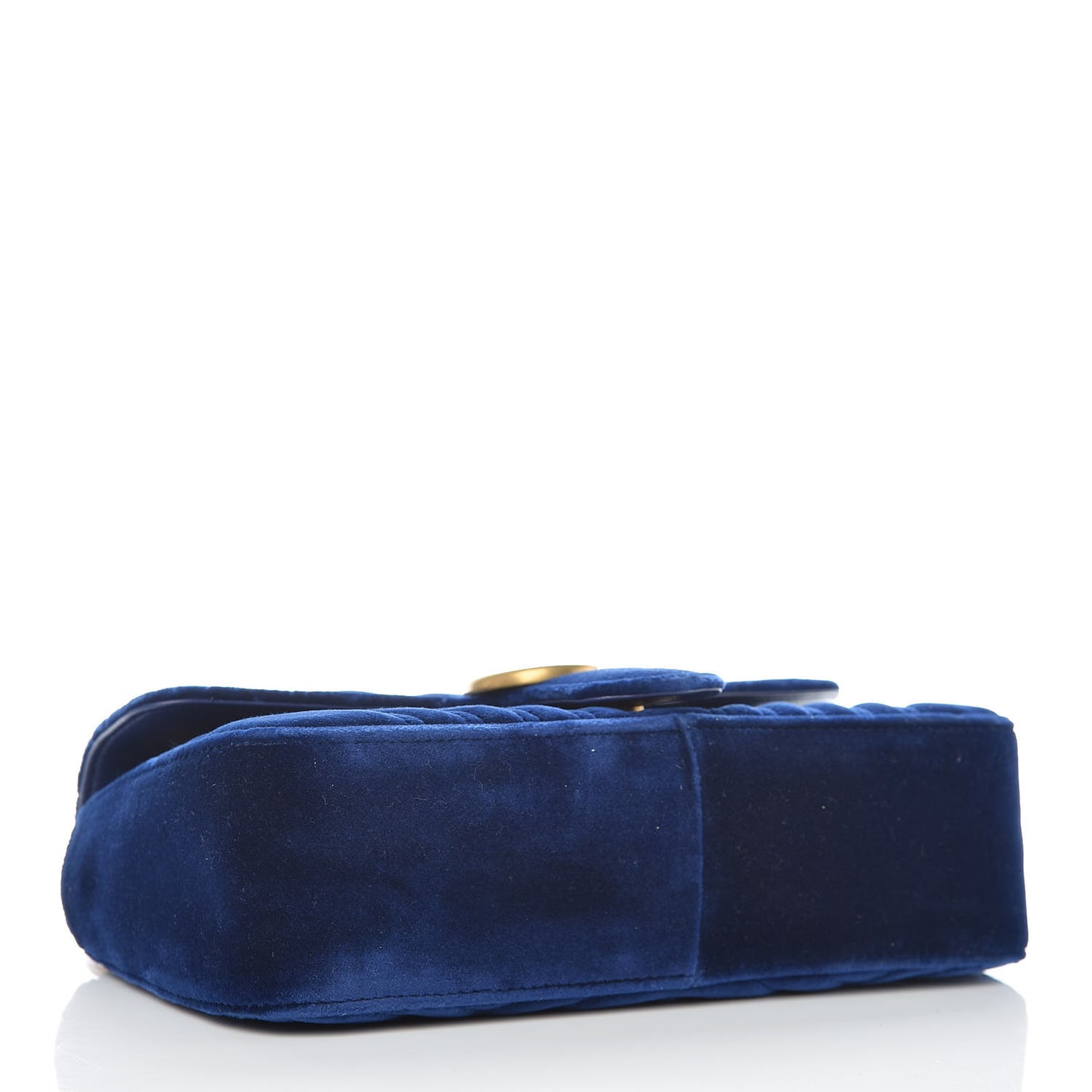 Velvet Matelasse Small GG Marmont Shoulder Bag Cobalt Blue