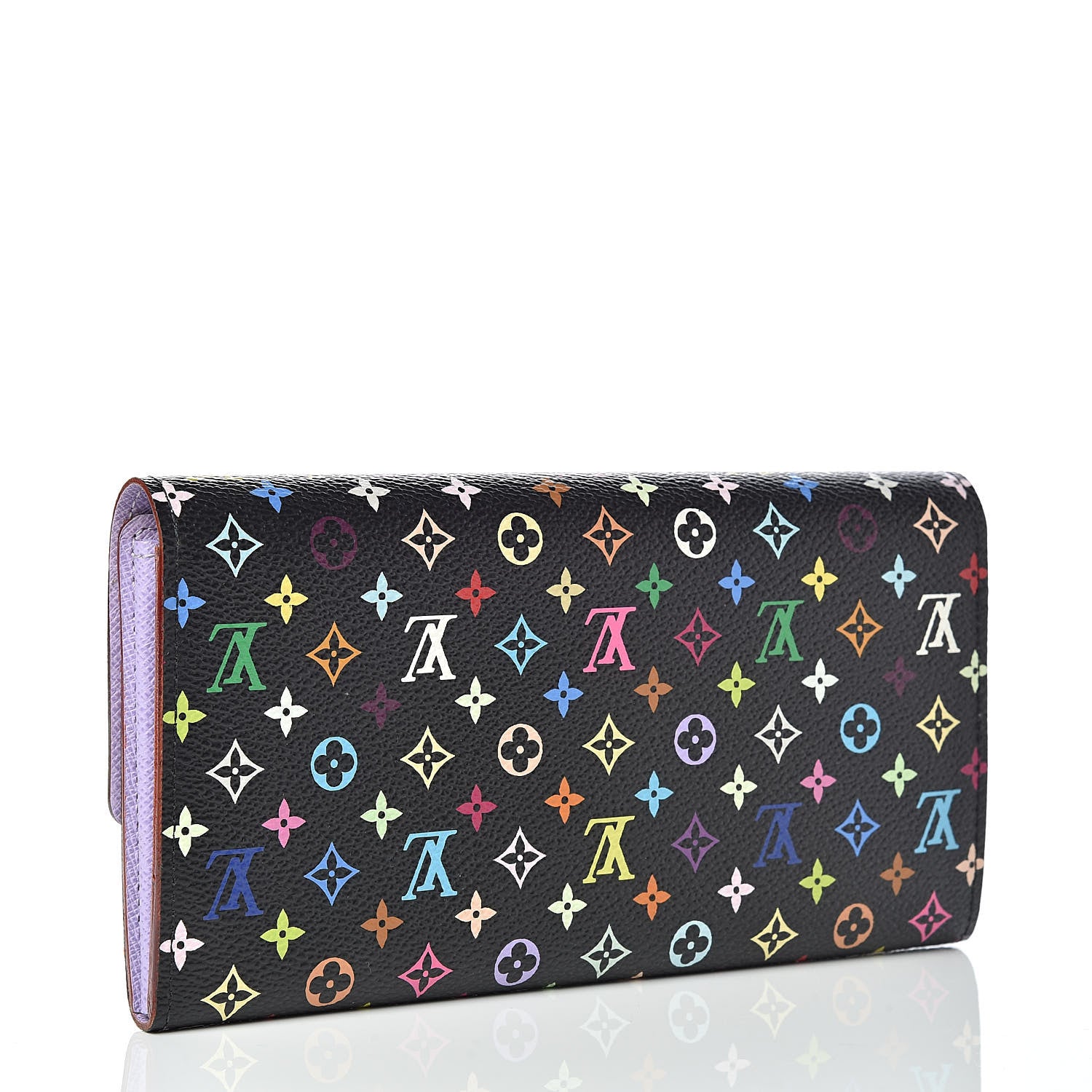 Louis Vuitton Monogram Multicolor Sarah Wallet Black Violet 3 of 10