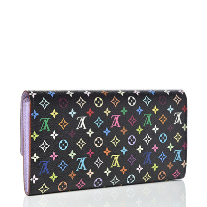 Louis Vuitton Monogram Multicolor Sarah Wallet Black Violet 3 of 10