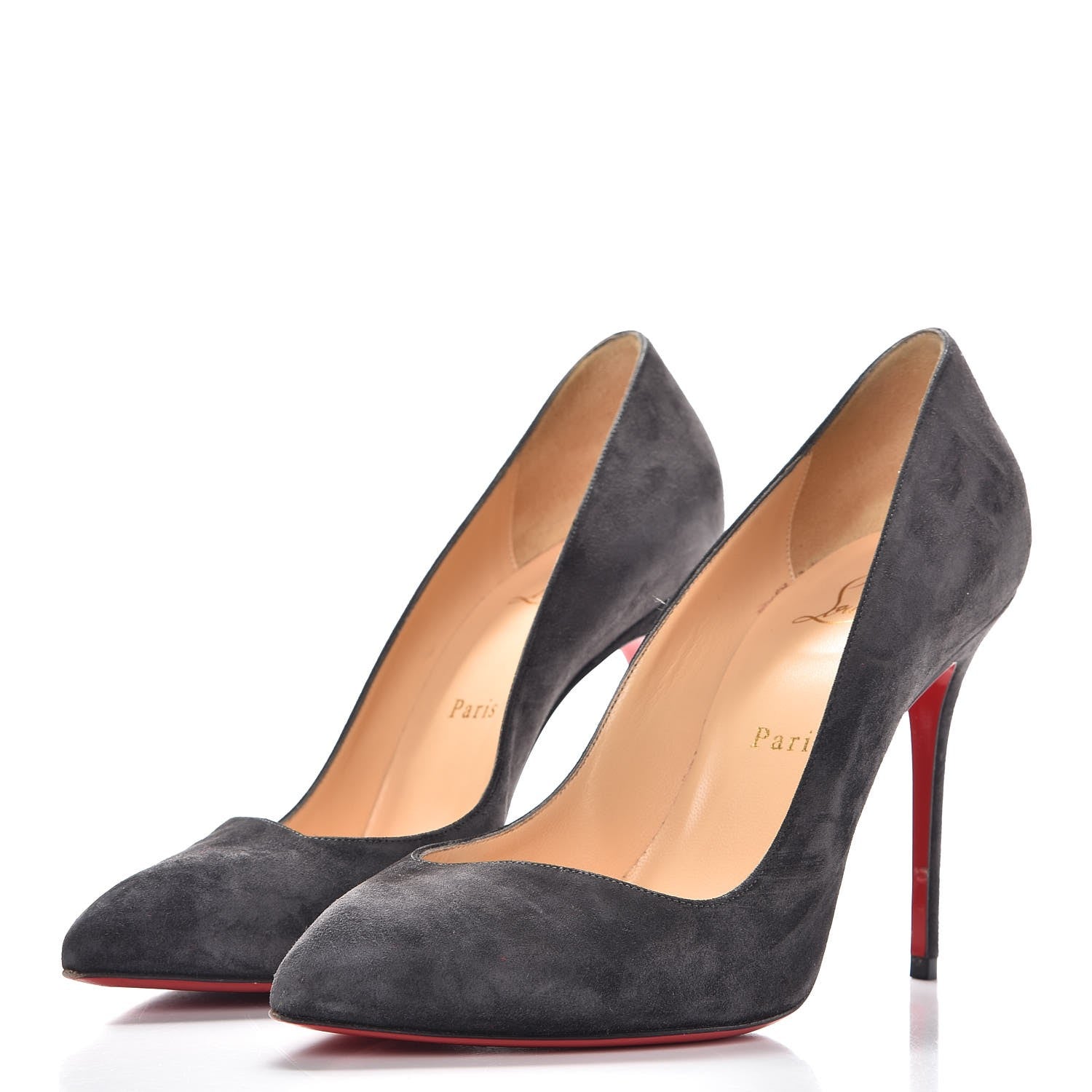 Christian Louboutin Suede Corneille 100 Pumps 38 Grey 3 of 11