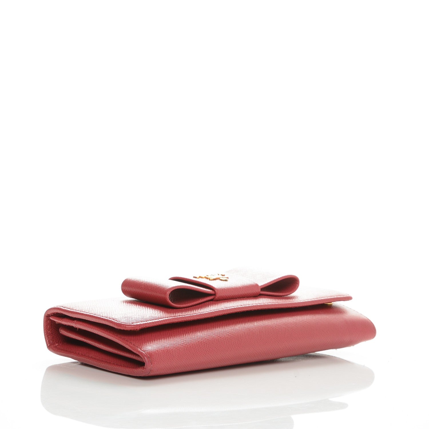 Prada Saffiano Bow Continental Wallet Peonia 4 of 7