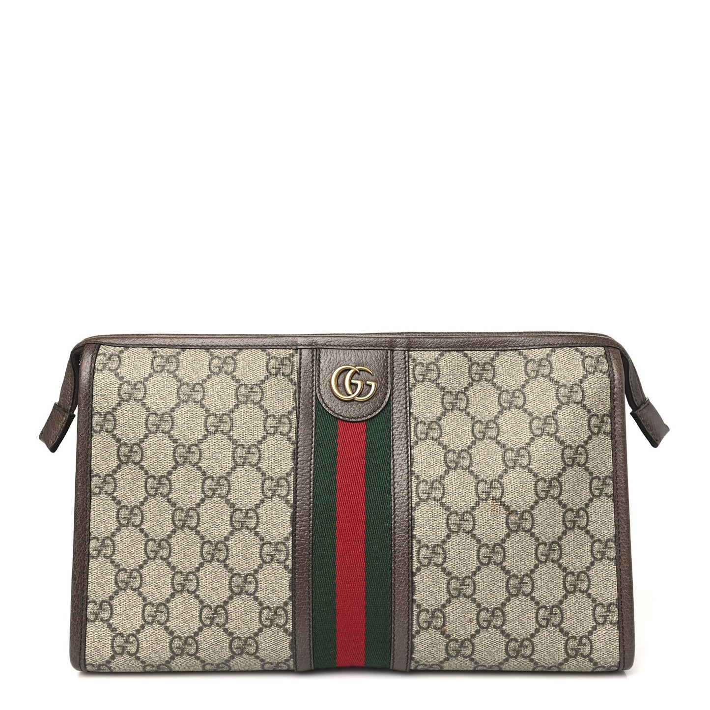GG Supreme Monogram Web Ophidia GG Toiletry Case Beige New Acero