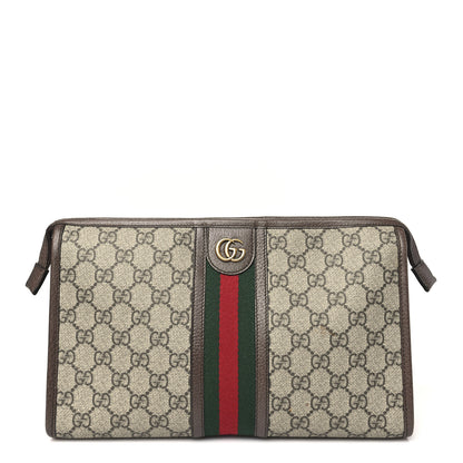 Gucci GG Supreme Monogram Web Ophidia GG Toiletry Case Beige New Acero 1 of 10
