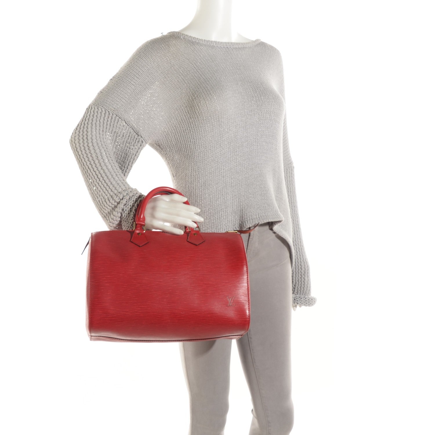 Louis Vuitton Epi Speedy 30 Rouge 8 of 14