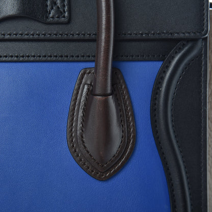 Celine Smooth Calfskin Bullhide Nano Tri-Color Luggage Indigo 12 of 14