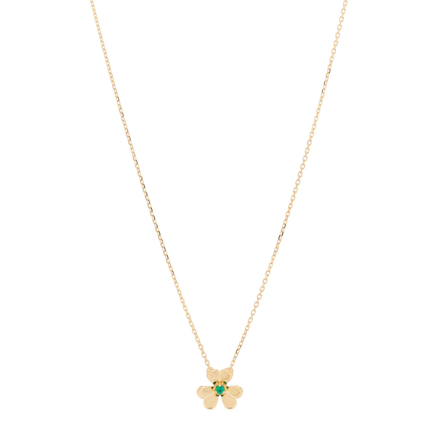 18K Yellow Gold Emerald Mini Frivole Pendant Necklace