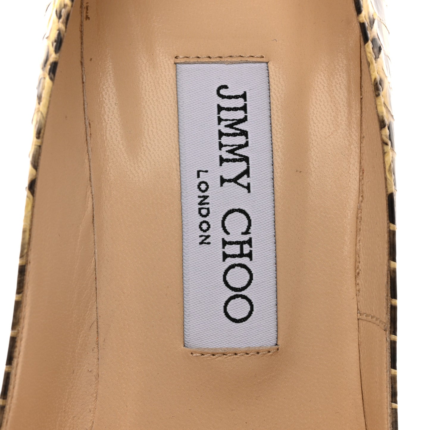 Glossy Panelled Elaphe Abel Pumps 38.5 Buttercup
