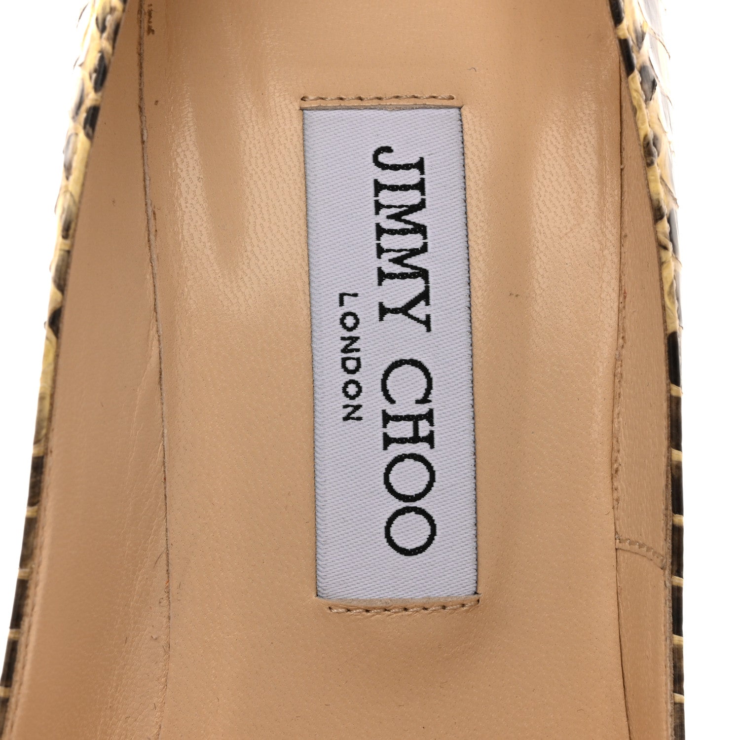 Jimmy Choo Glossy Panelled Elaphe Abel Pumps 38.5 Buttercup 7 of 12