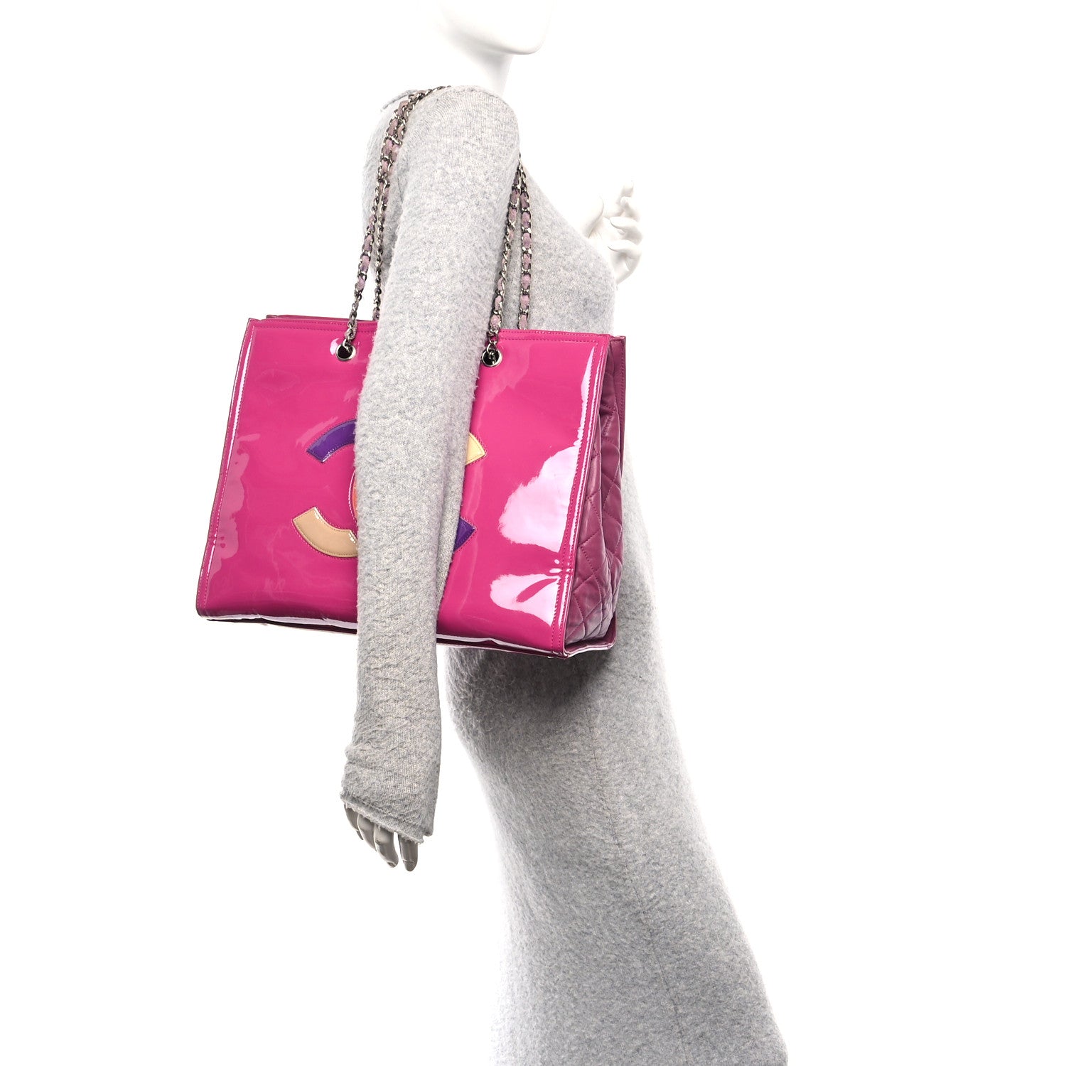 Chanel Vinyl Lipstick Tote Purple 2 of 10