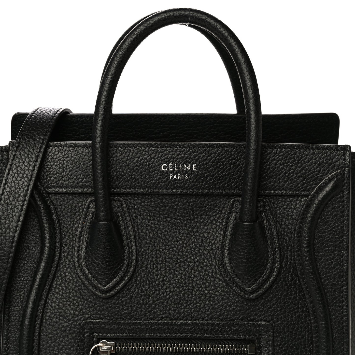 Drummed Calfskin Nano Luggage Black