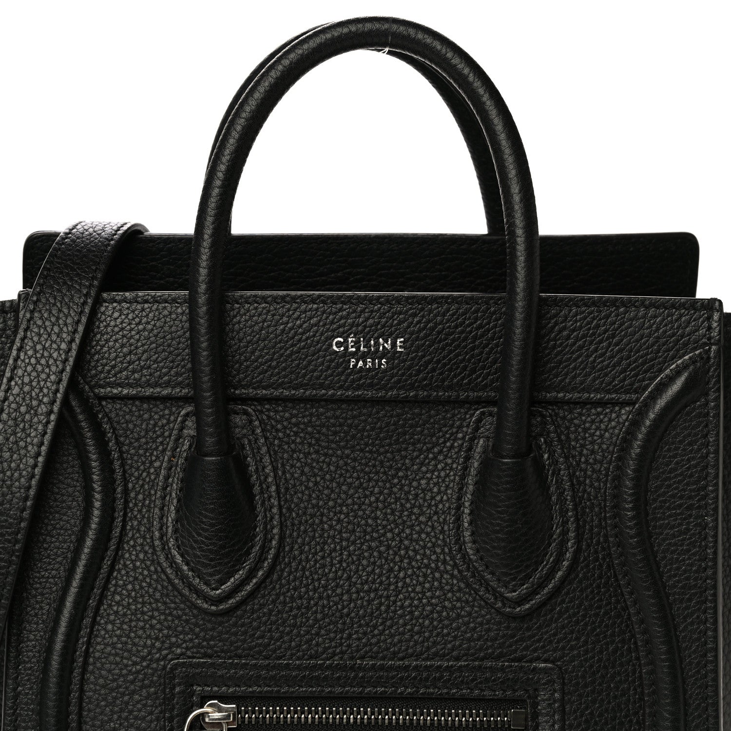 Celine Drummed Calfskin Nano Luggage Black 7 of 15
