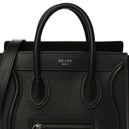 Celine Drummed Calfskin Nano Luggage Black 7 of 15