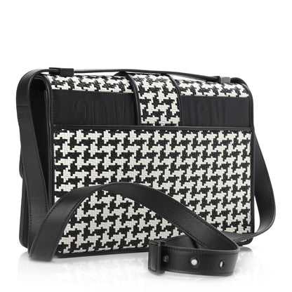 Christian Dior Lambskin Houndstooth Braided 30 Montaigne Flap Bag Black White 3 of 9