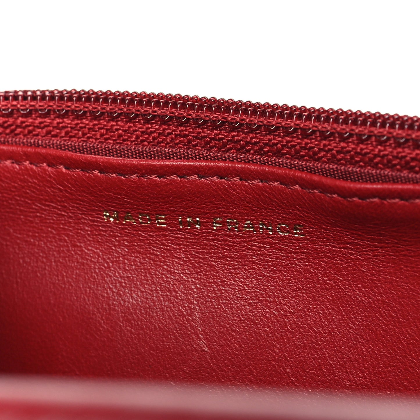 Lambskin Chevron Quilted Boy Wallet On Chain WOC Red
