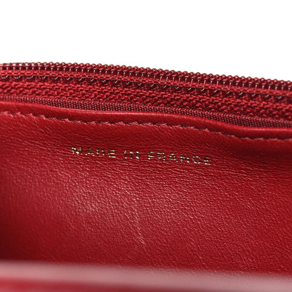 Chanel Lambskin Chevron Quilted Boy Wallet On Chain WOC Red 7 of 13