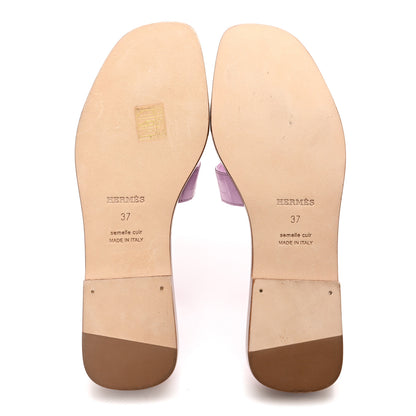 Hermes Matte Crocodile Oran Sandals 37 6 of 10