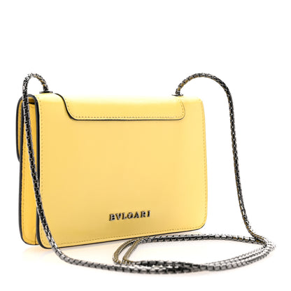 Bulgari Calfskin Mini Serpenti Forever Flap Clutch Yellow 3 of 12