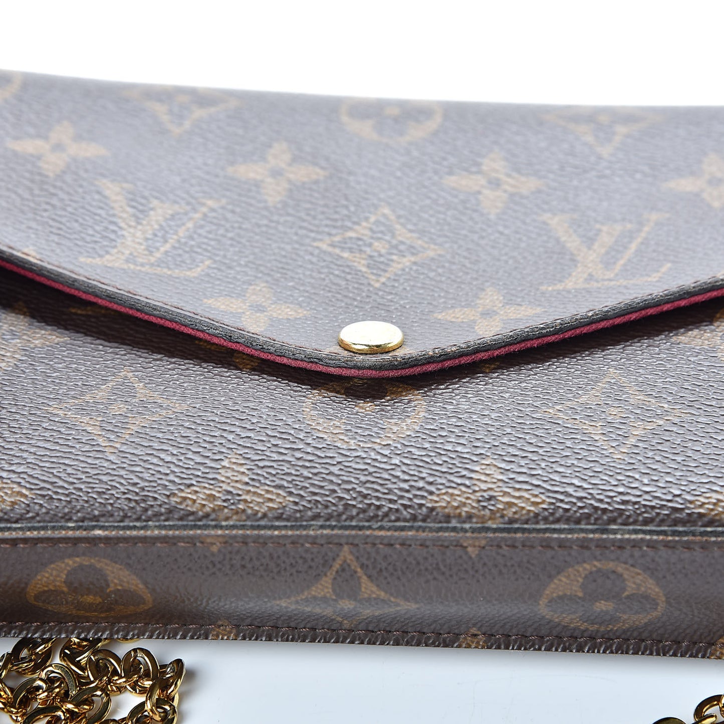 Monogram Pochette Felicie Chain Wallet Fuchsia