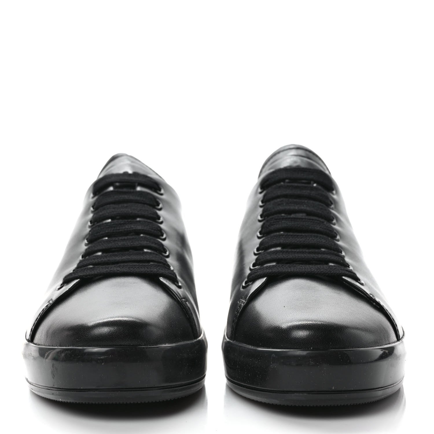 Prada Vitello Soft Low Top Sneakers 39 Black 2 of 6