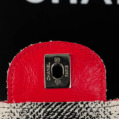 Chanel Tweed Jumbo Single Flap Ecru Red 6 of 9