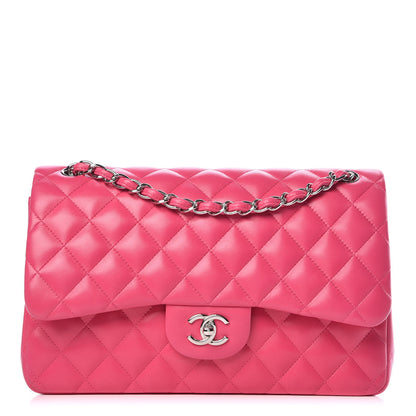 Chanel Lambskin Quilted Jumbo Double Flap Fuchsia 1 of 10