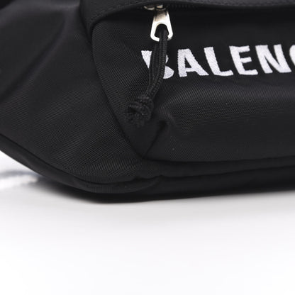 Balenciaga Sport Nylon Logo Embroidered Wheel Beltpack Black 9 of 10