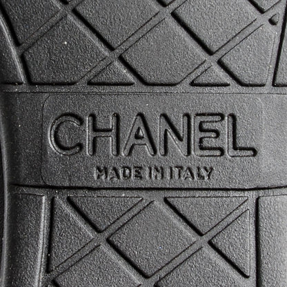 Chanel Leather Patent Cap Toe CC Sneakers 39 Black 5 of 7