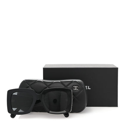 Chanel Acetate Rectangle Sunglasses 5435 Black 8 of 8