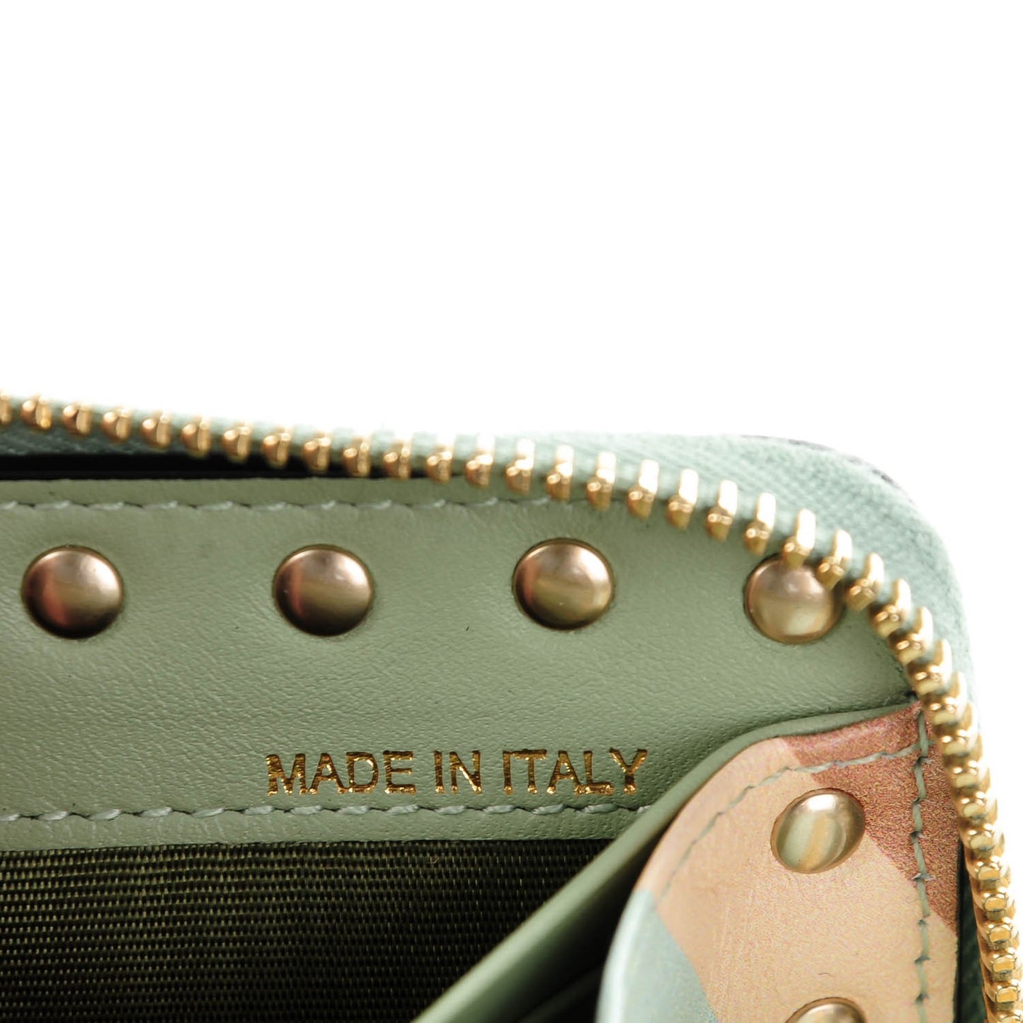 Calfskin Native Couture 1975 Rockstud Zip Around Wallet