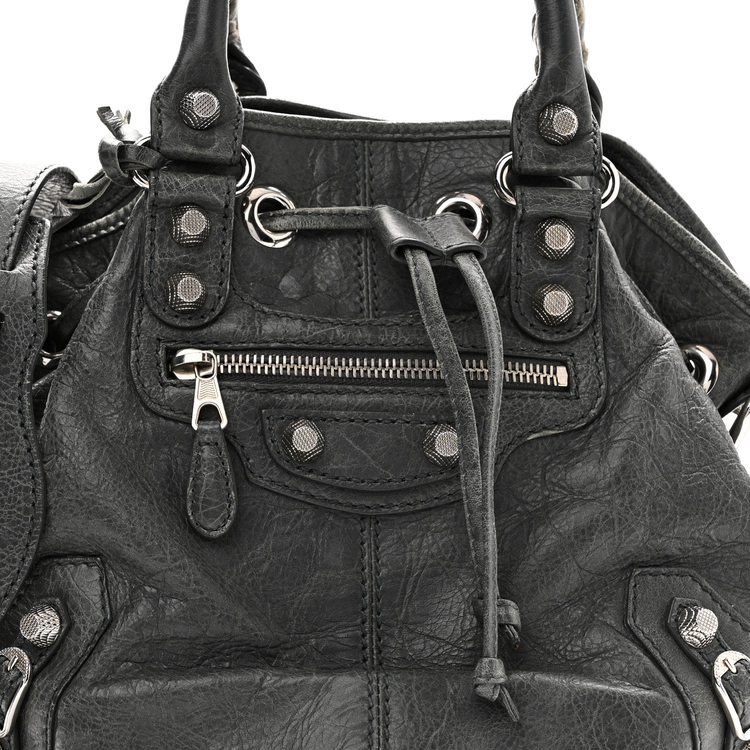 Balenciaga Agneau Giant 12 Silver Hardware Mini Pompon Gris Fossile 9 of 11
