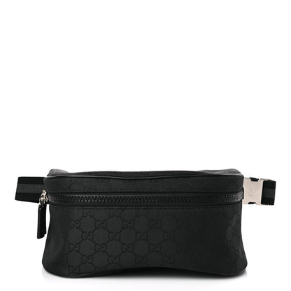 Gucci Nylon Monogram Fanny Pack Belt Bag Black 1 of 9