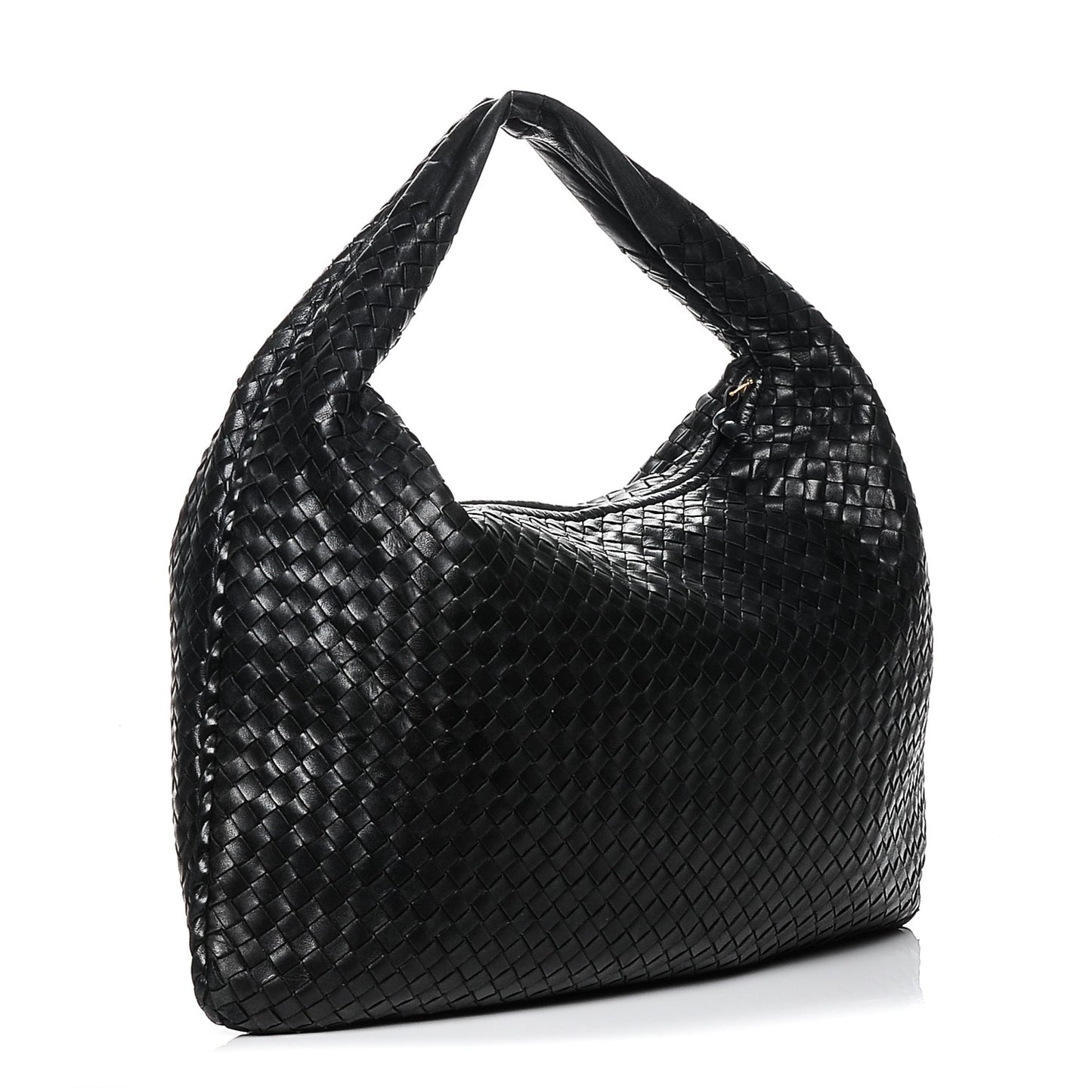 Nappa Intrecciato Large Hobo Nero Black