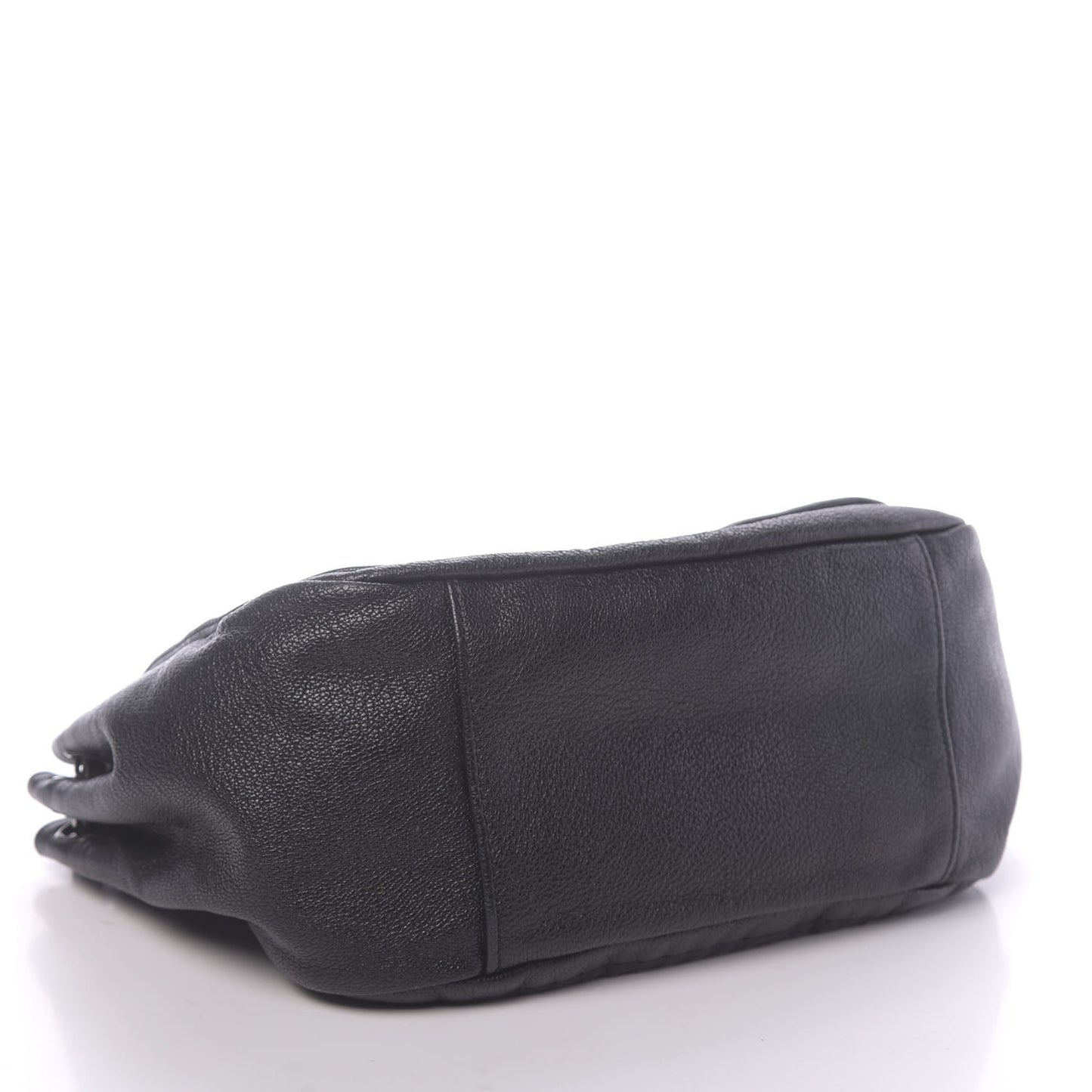 Metallic Goatskin Luxe Ligne Flap Black