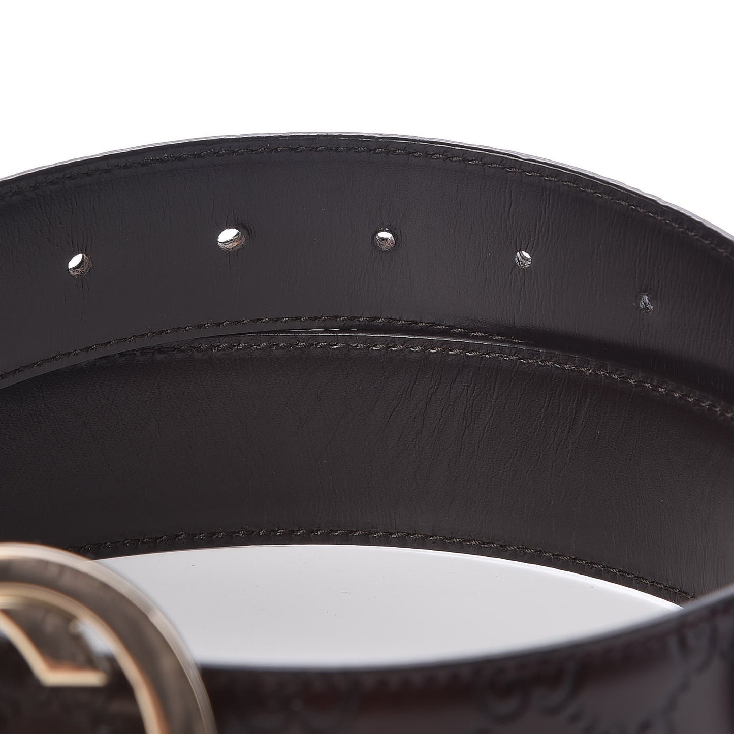 Guccissima Interlocking G 40mm Belt 85 34 Dark Brown