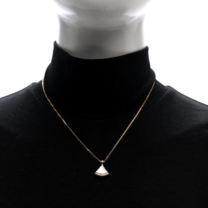 Bulgari 18K Rose Gold Diamond Mother of Pearl Divas' Dream Pave Pendant Necklace 2 of 5