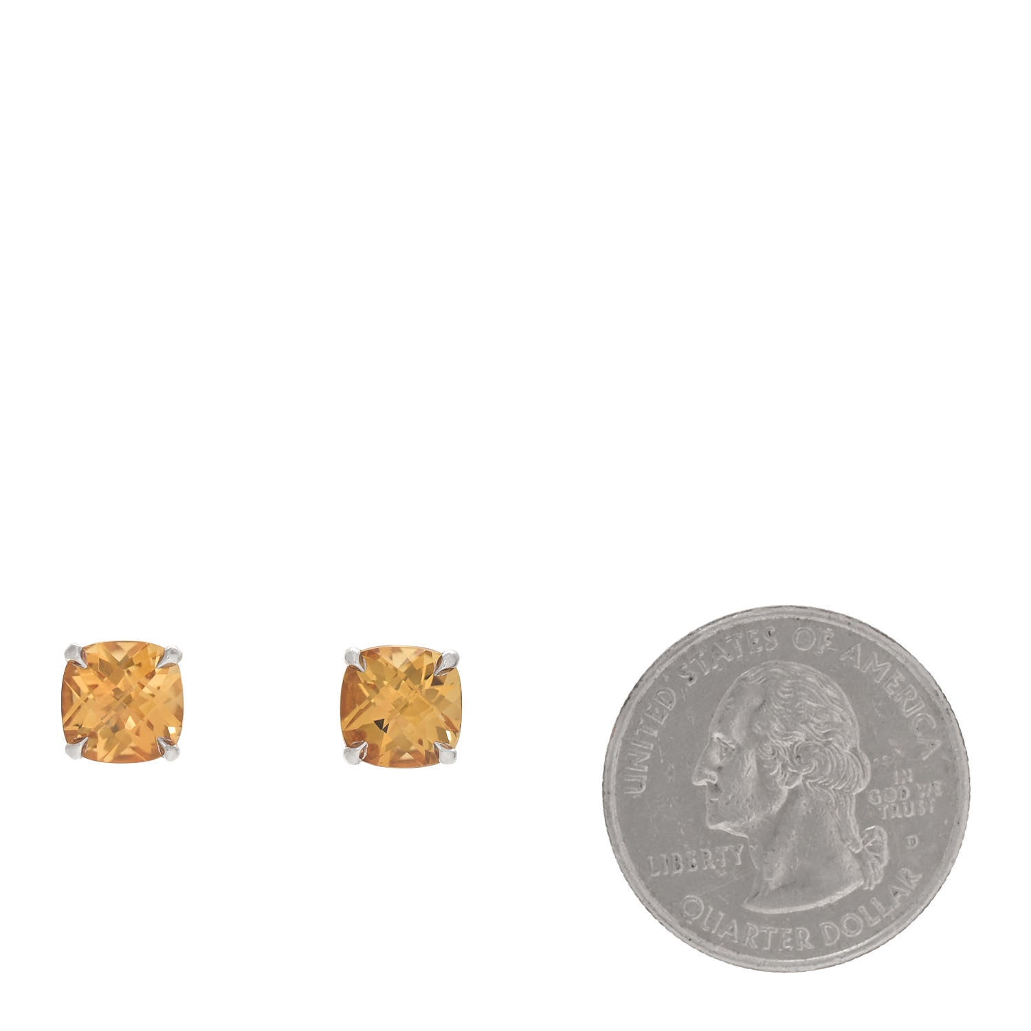 Tiffany Sterling Silver Citrine Stud Earrings 2 of 6