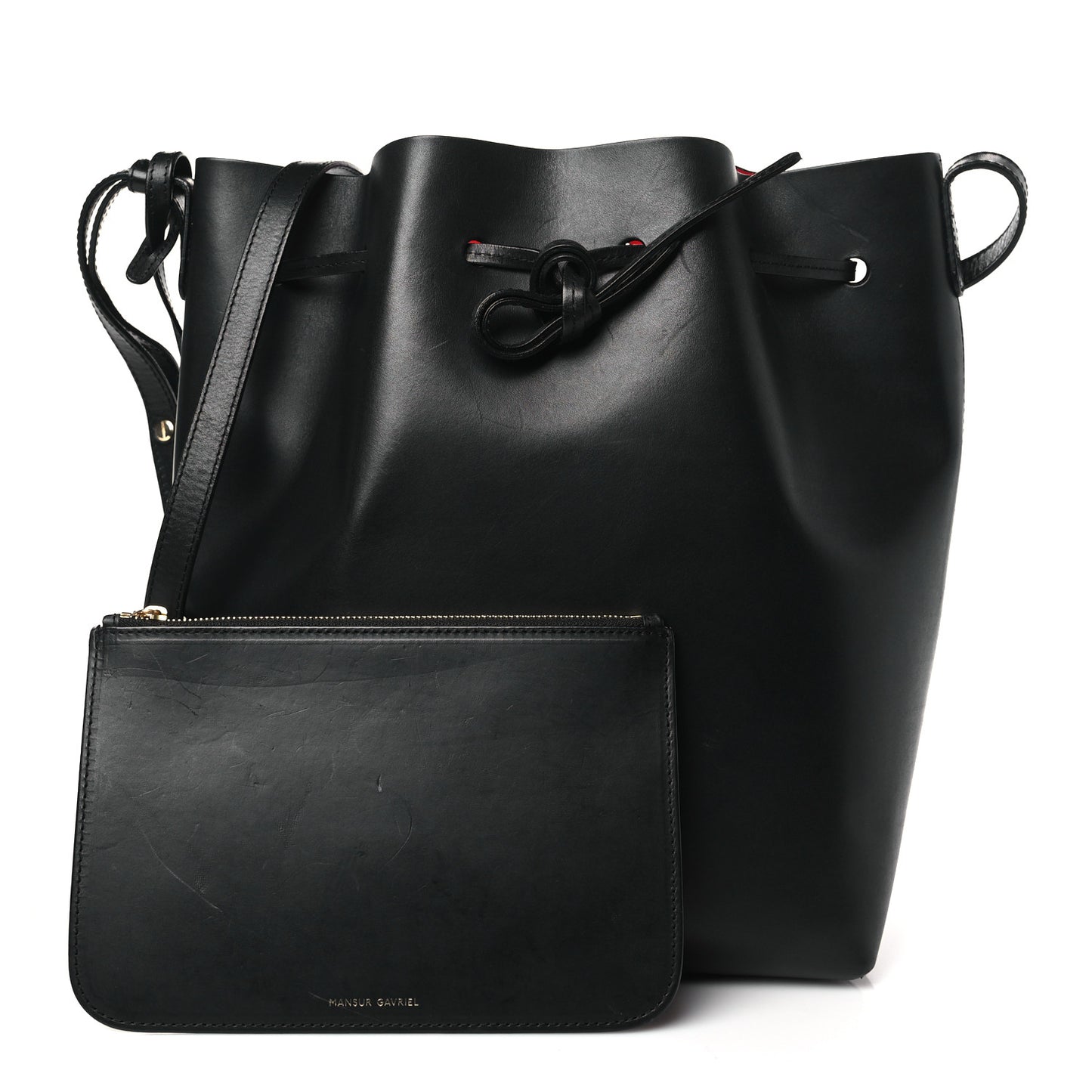 Calfskin Bucket Bag Black Flamma