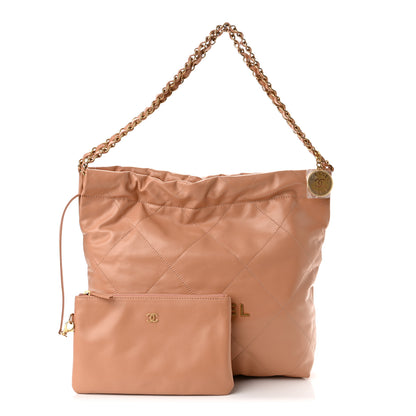 Chanel Shiny Calfskin Quilted Small Chanel 22 Beige 1 of 11