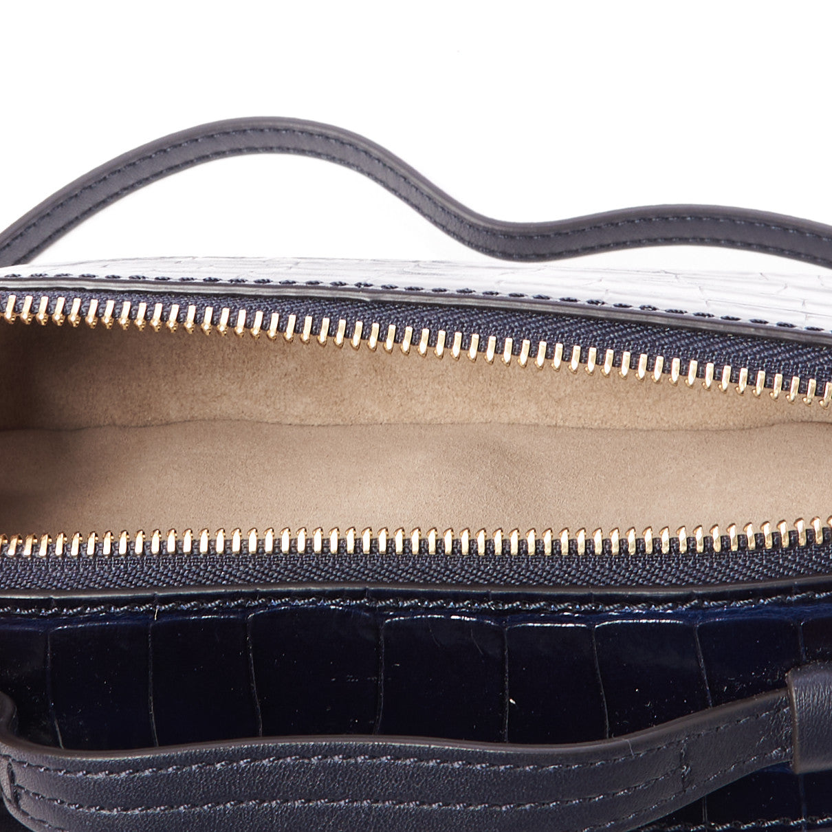 Chloe Calfskin Crocodile Embossed Mini C Vanity Bag Full Blue 7 of 8