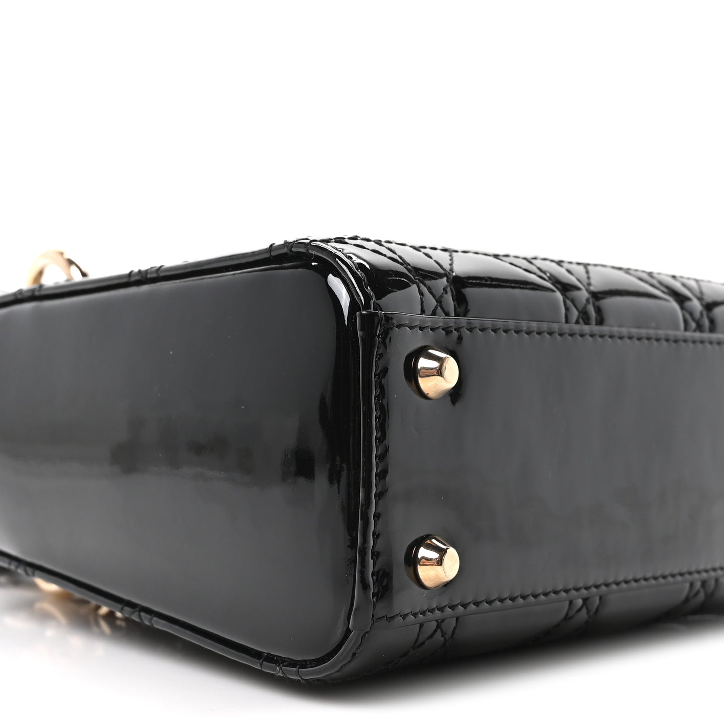 Patent Cannage Mini Lady Dior Black