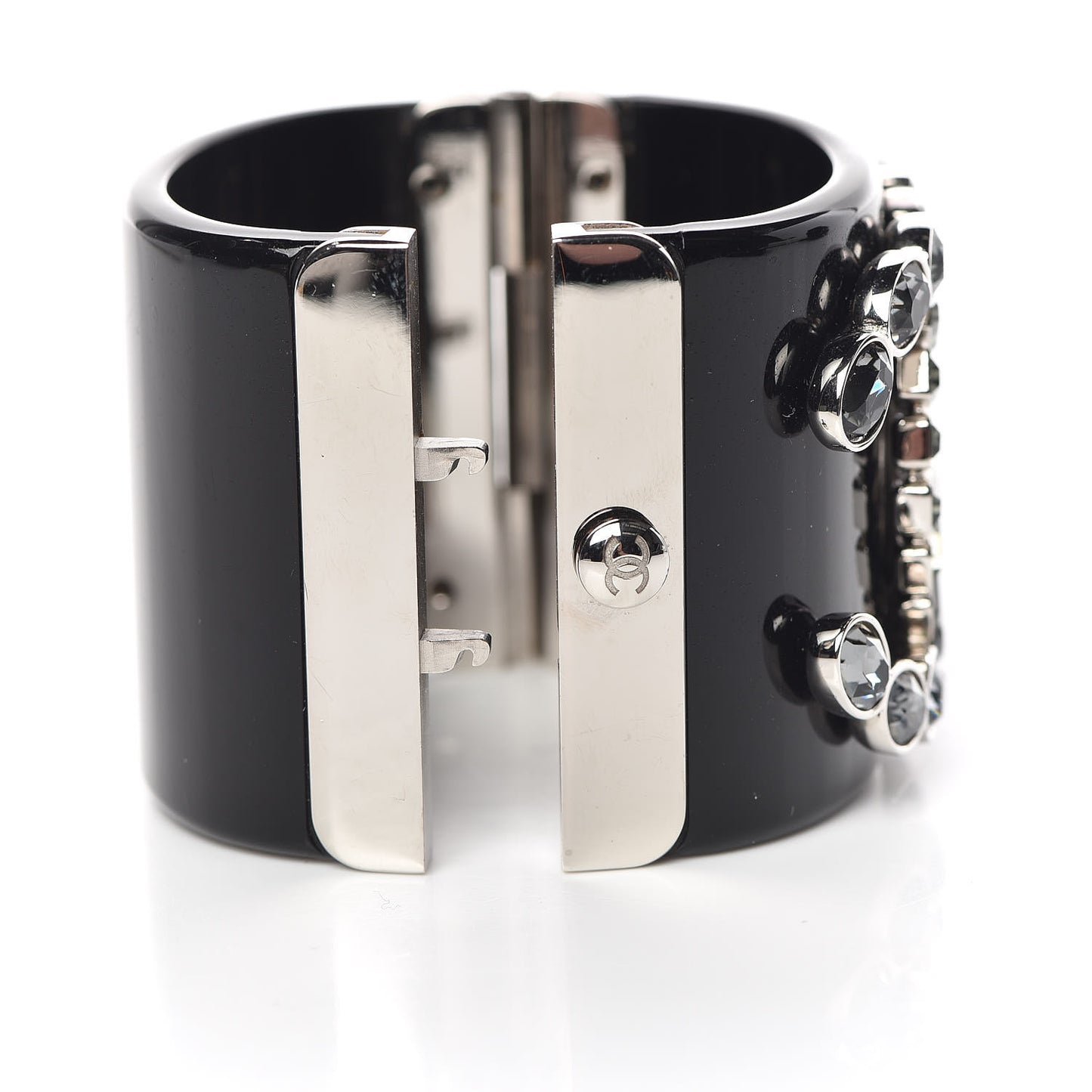 Resin Baguette Crystal CC Cuff Black