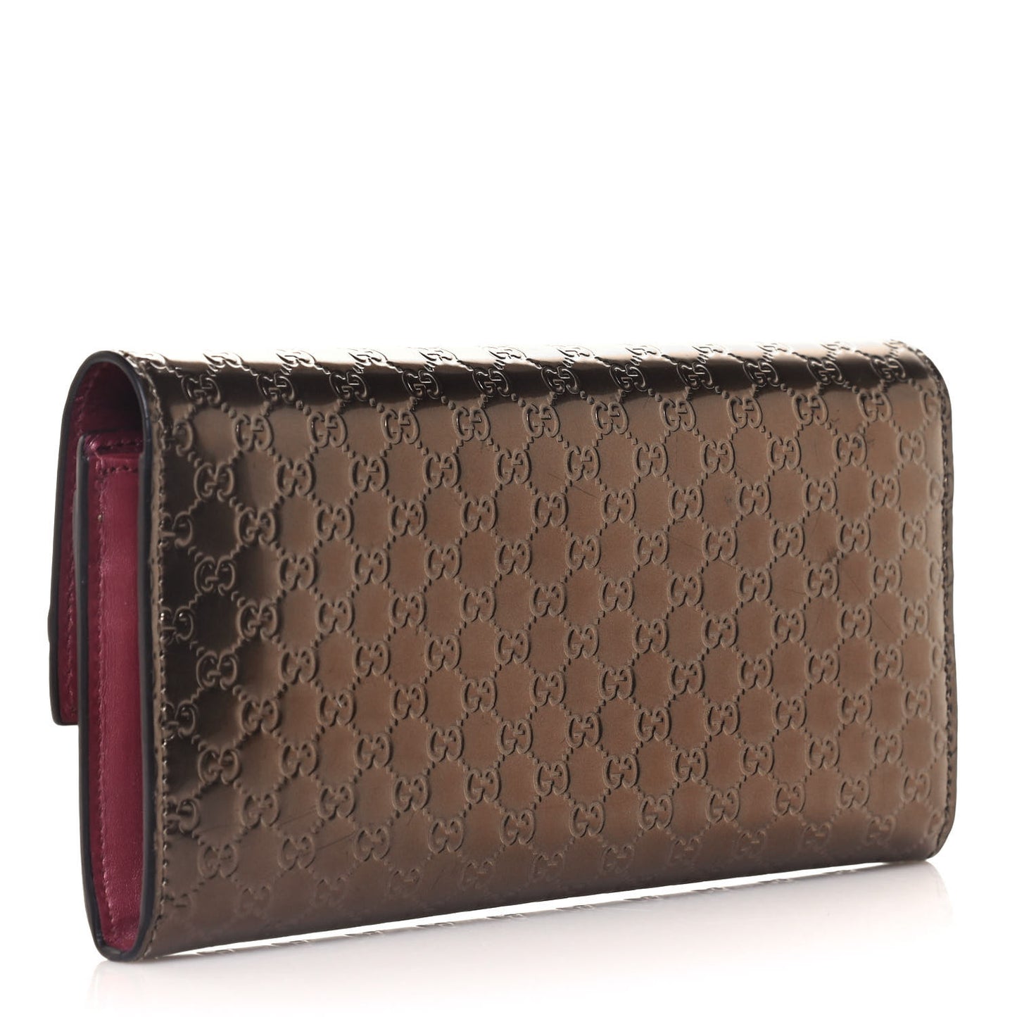 Metallic Microguccissima Mayfair Continental Wallet Bronze