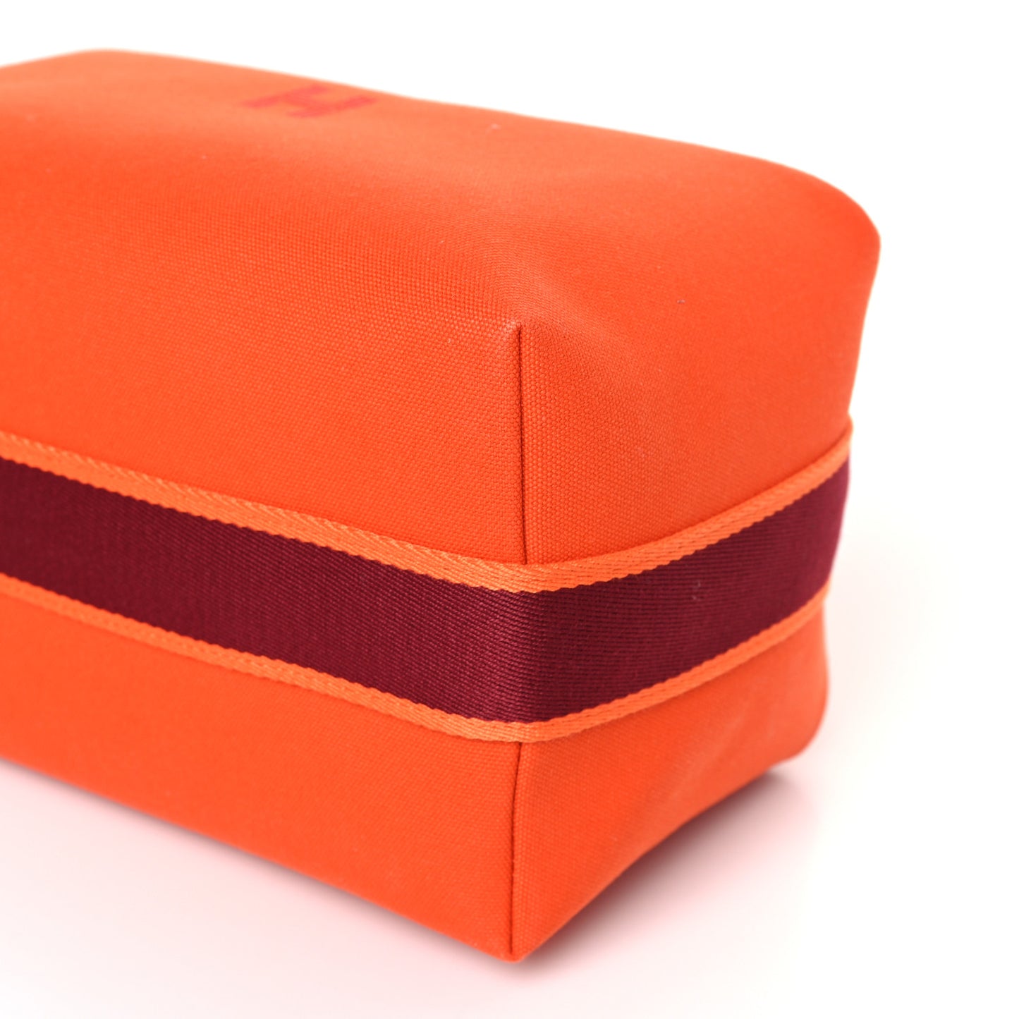 Canvas Large Bride-A-Brac Pouch Orange Feu Burgundy