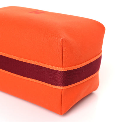 Hermes Canvas Large Bride-A-Brac Pouch Orange Feu Burgundy 8 of 8