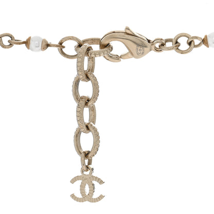 Chanel Pearl Bead Crystal CC Long Necklace Black Gold 4 of 4