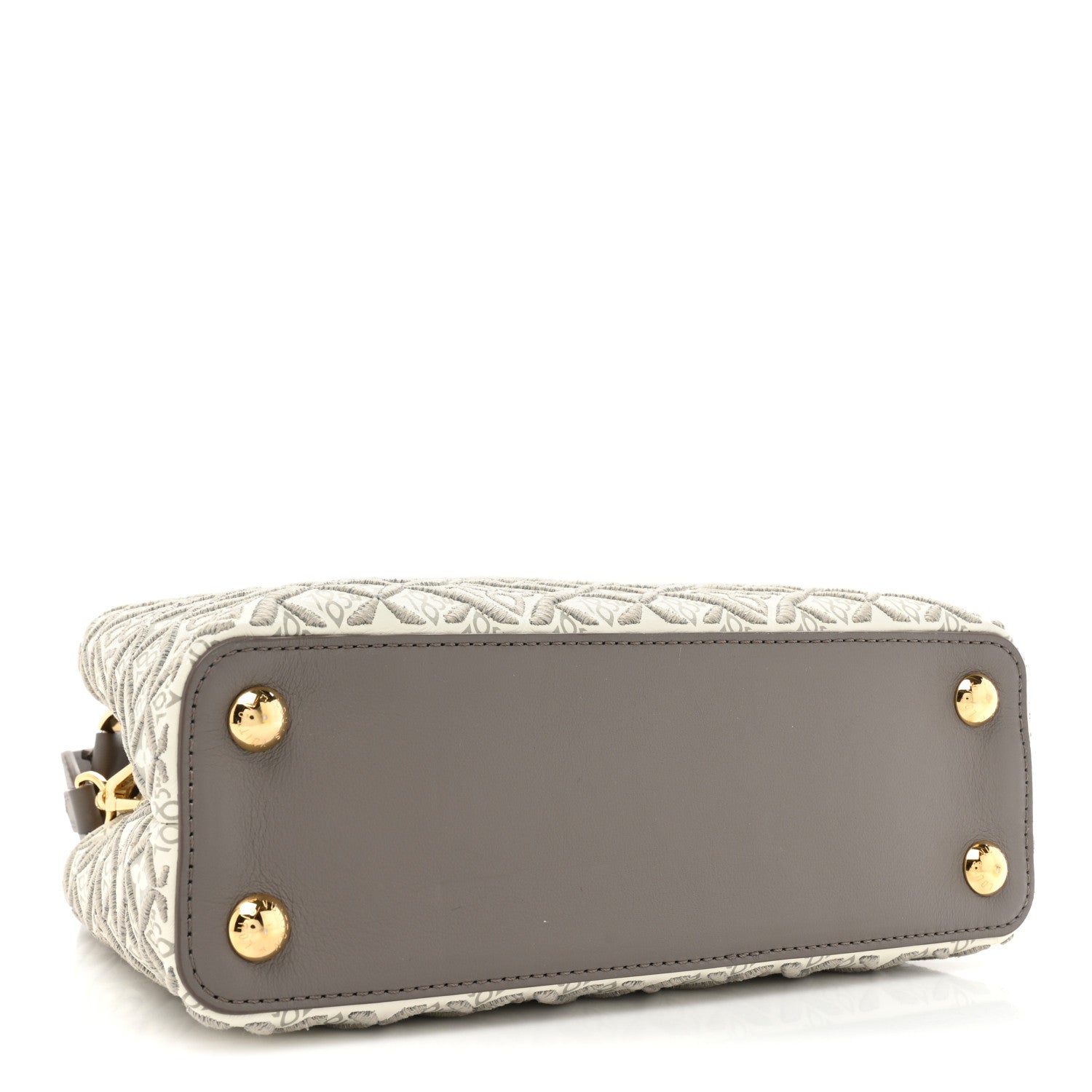 Louis Vuitton Calfskin Since 1854 Embroidered Capucines BB Ecru Taupe 4 of 13