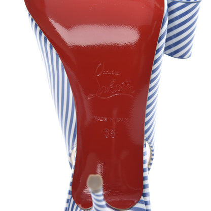 Christian Louboutin Patent Stripes Clare Nodo 80 Pumps 35 Jeans White 7 of 8