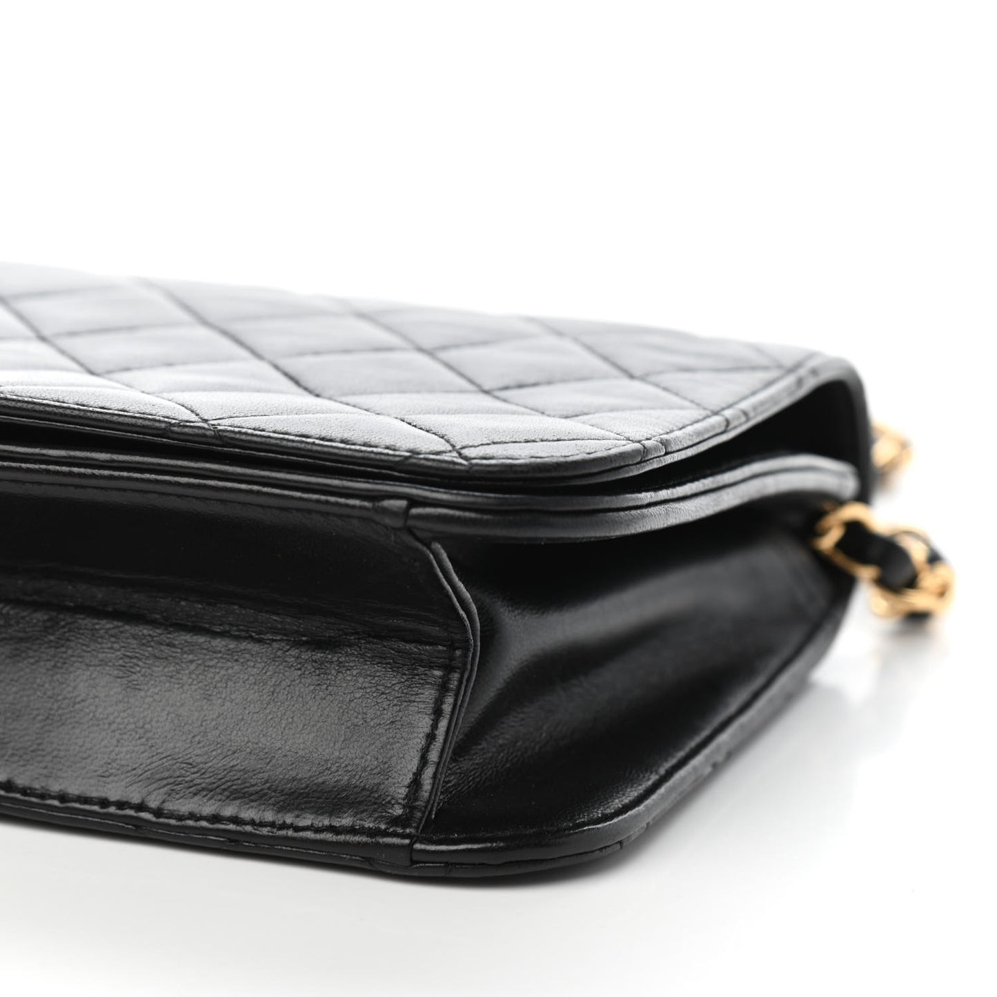 Lambskin Quilted Small Single Flap Black