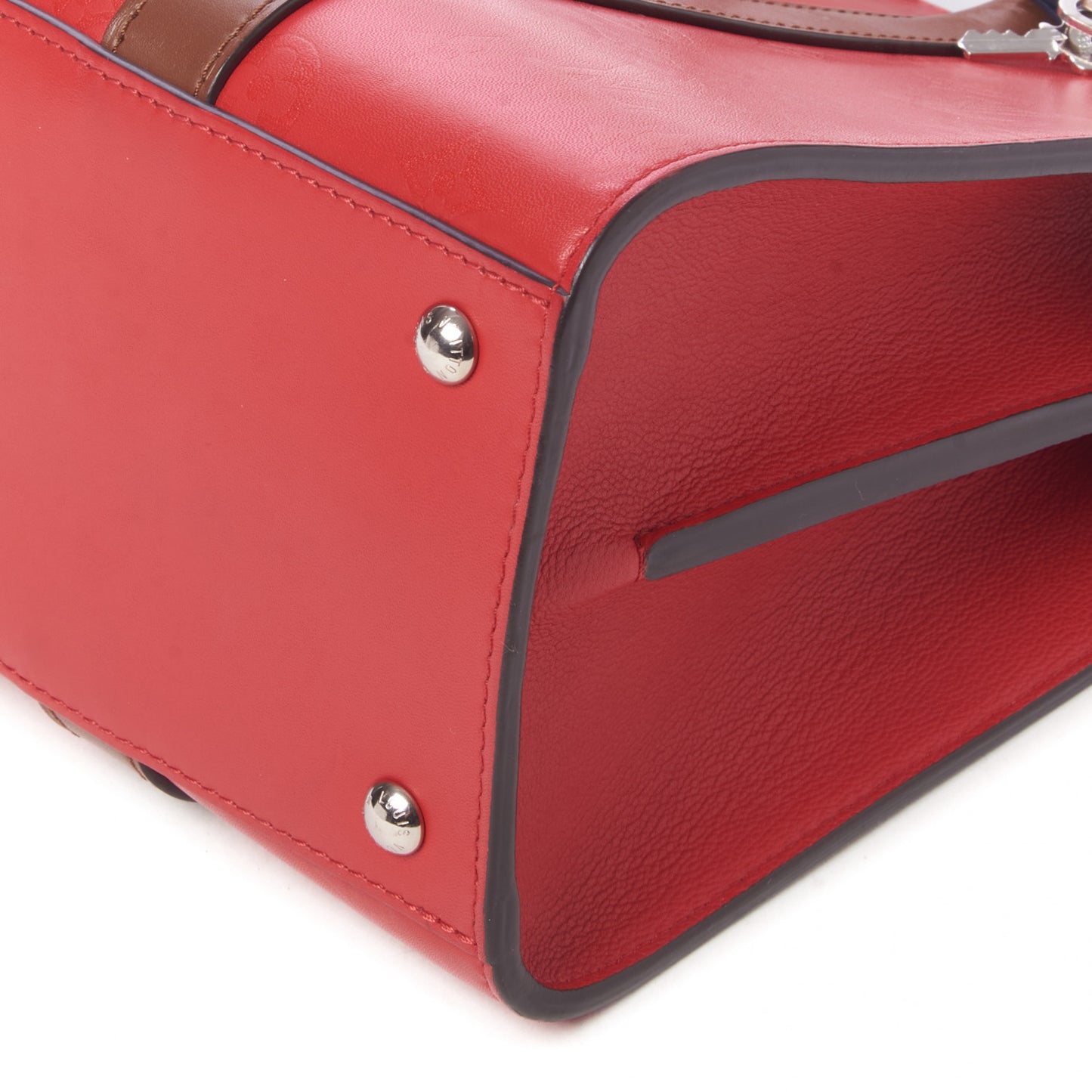 Monogram Cuir Plume Very Tote MM Rubis Noisette
